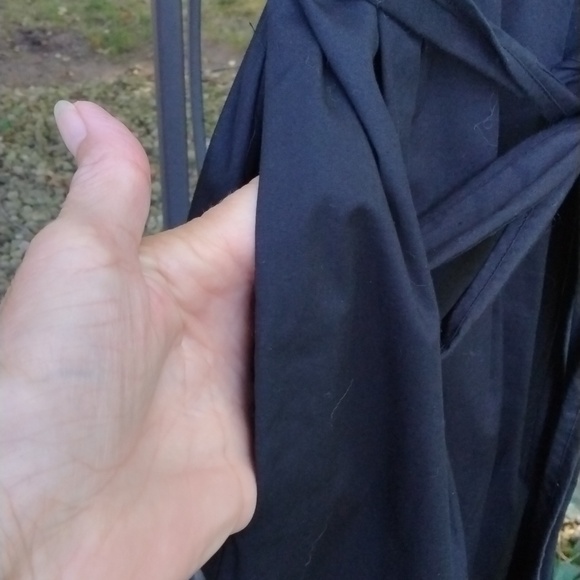 ALFANI Women's Deep Black Cap-Sleeve Wrap Knee-Length Dress, 69% cotton, SZ 10 - Picture 4 of 9